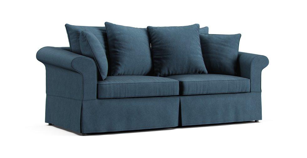 Bloomsbury Sofa Slipcover - Care+ Tweed Teal