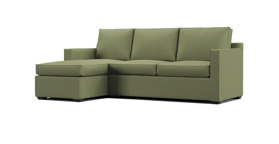 Davis Chaise Sectional Slipcover - Care+ Canvas Sage