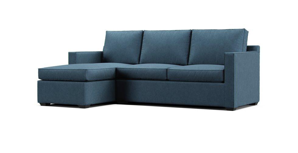 Davis Chaise Sectional Slipcover - Care+ Tweed Teal