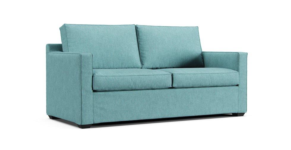 Davis 2 Seat Sofa Slipcover - Care+ Tweed Mineral Blue