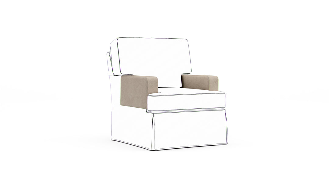 Hathaway Armrest Protector Covers — Add On - Mod Basketweave Oatmeal