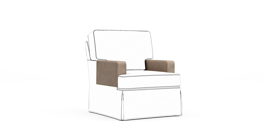 Hathaway Armrest Protector Covers — Add On - Mod Basketweave Flax