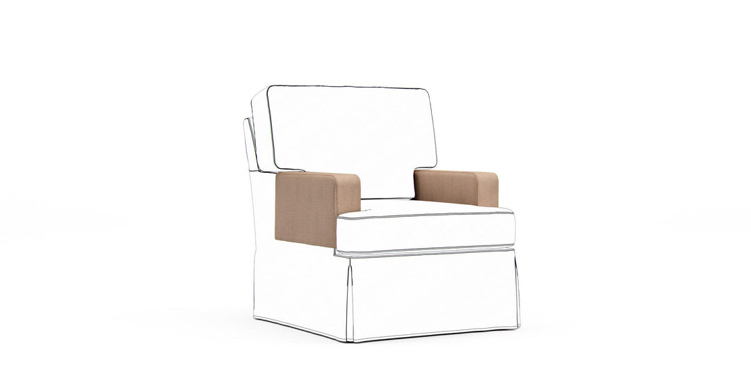 Hathaway Armrest Protector Covers — Add On - Mod Chenille Beige