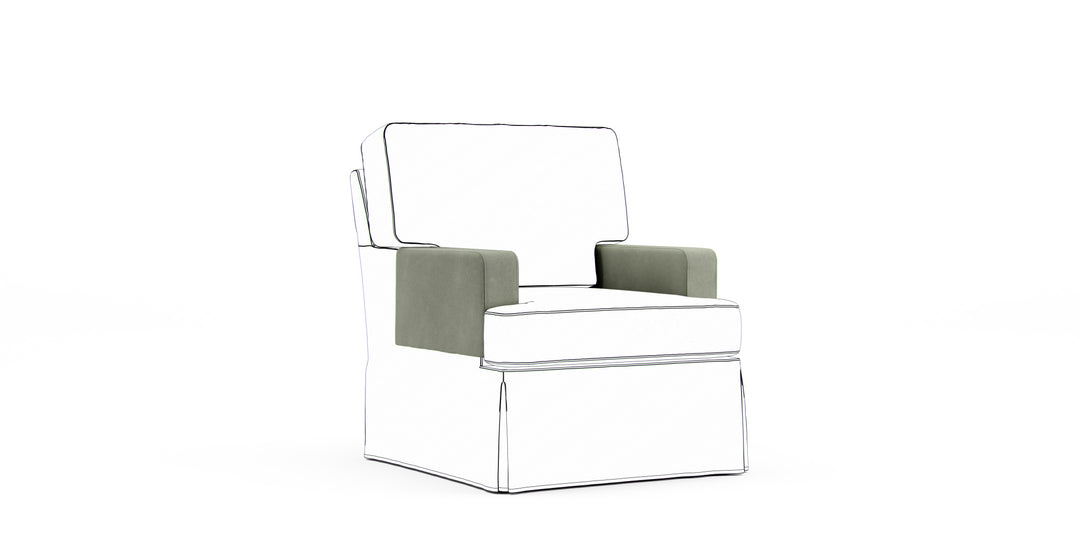 Hathaway Armrest Protector Covers — Add On - Signature Microfiber Silver Sage