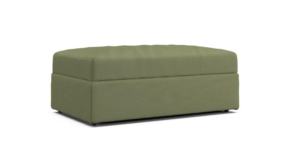 Lounge II 37" Ottoman Slipcover - Care+ Canvas Sage