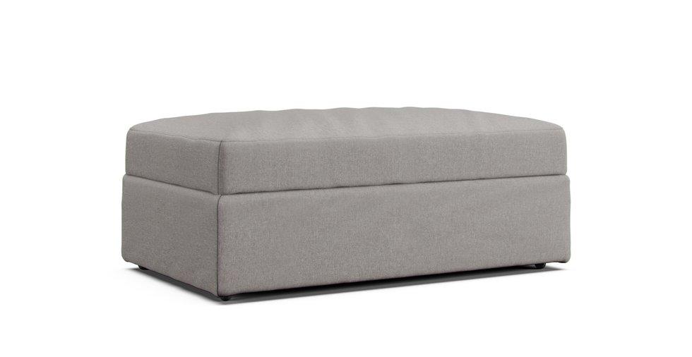 Lounge II 37" Ottoman Slipcover - Care+ Canvas Ash