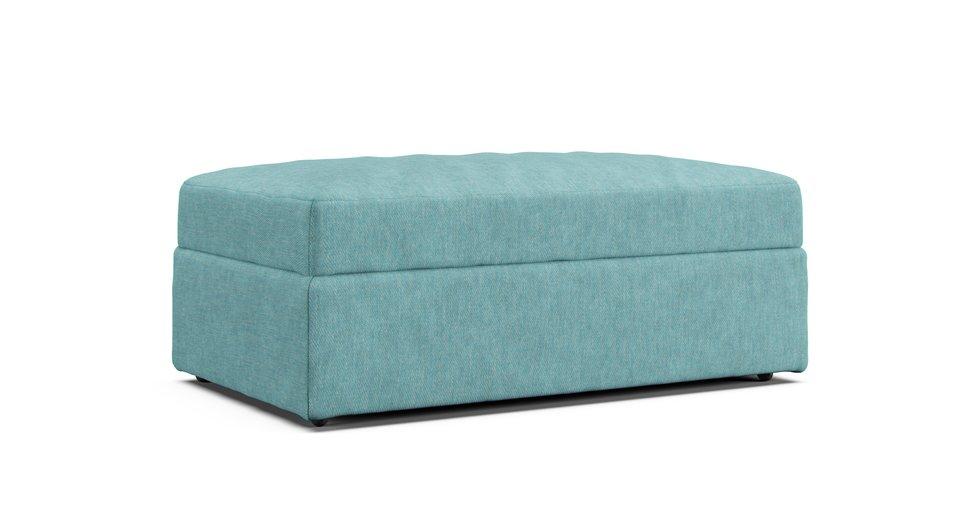 Lounge II 37" Ottoman Slipcover - Care+ Tweed Mineral Blue