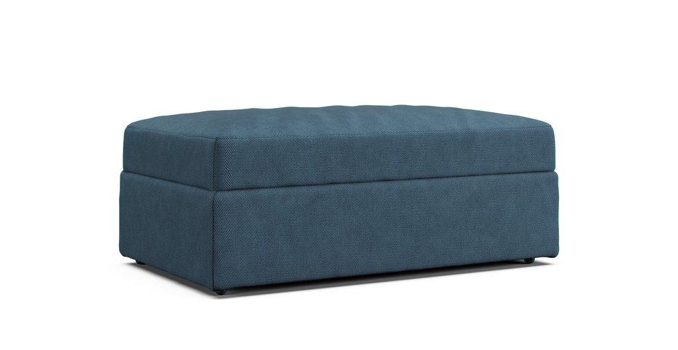 Lounge II 37" Ottoman Slipcover - Care+ Tweed Teal