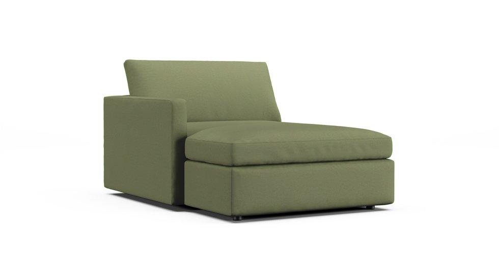 Lounge II Left/Right Arm Chaise Slipcover - Care+ Canvas Sage