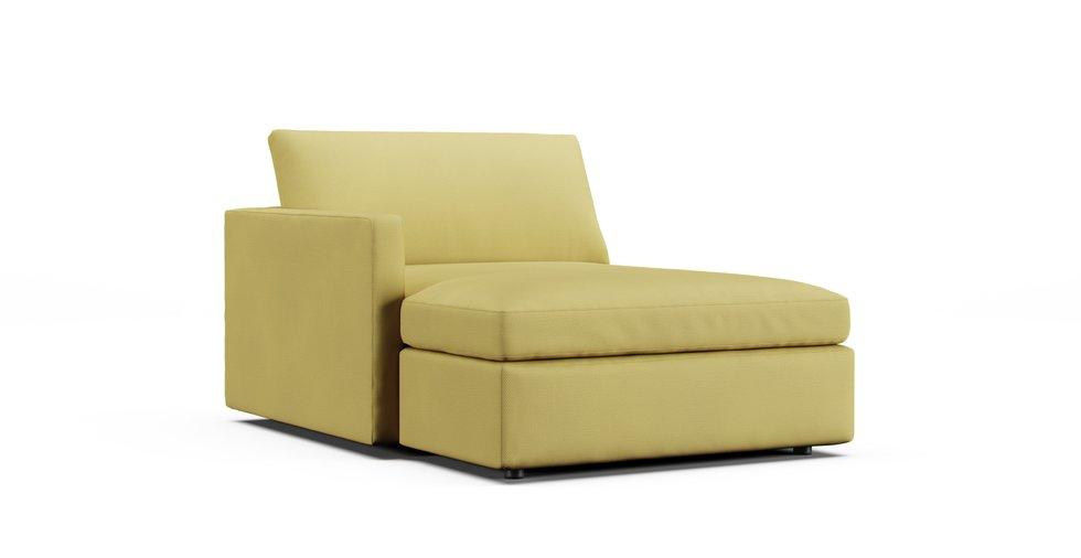 Lounge II Left/Right Arm Chaise Slipcover - Care+ Tweed Amber