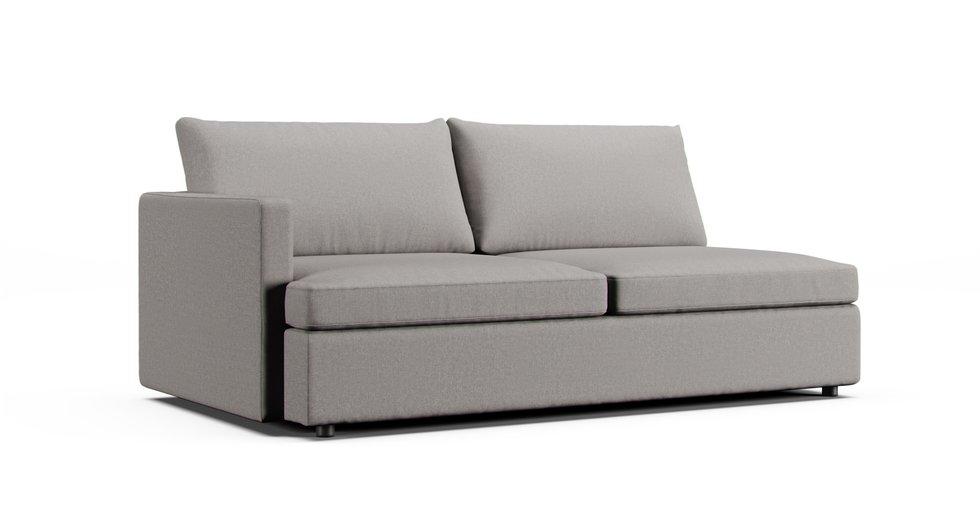 Lounge II Left/Right Arm Loveseat Slipcover - Care+ Canvas Ash
