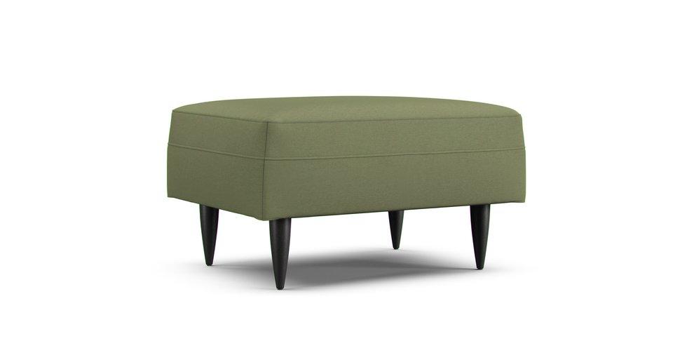 Petrie Midcentury Ottoman Slipcover - Care+ Canvas Sage