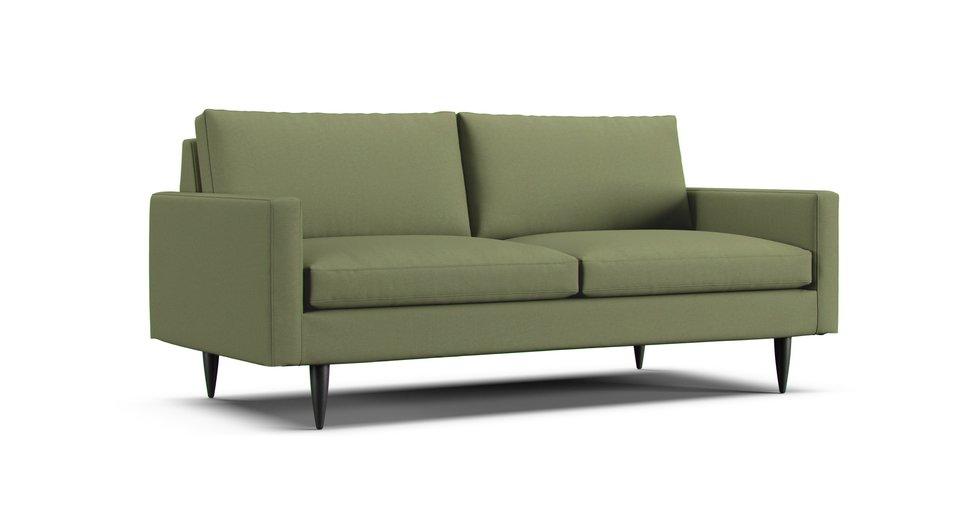 Petrie Midcentury Apartment Sofa Slipcover - Care+ Canvas Sage