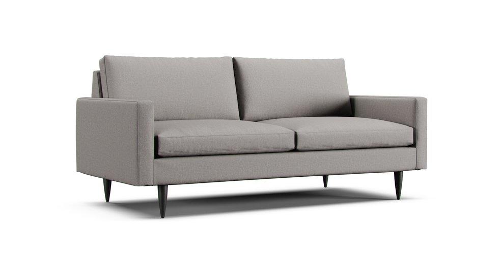 Petrie Midcentury Apartment Sofa Slipcover - Care+ Canvas Ash