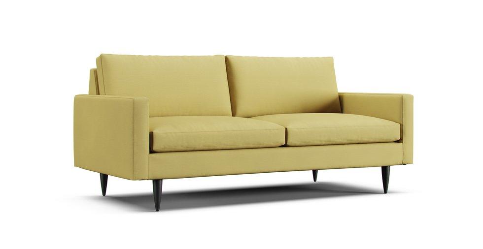 Petrie Midcentury Apartment Sofa Slipcover - Care+ Tweed Amber