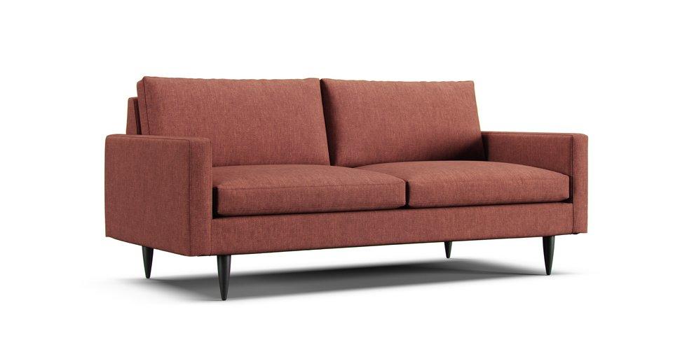 Petrie Midcentury Apartment Sofa Slipcover - Care+ Tweed Sunset