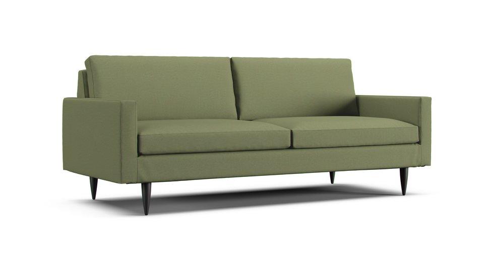 Petrie Midcentury Sofa Slipcover - Care+ Canvas Sage