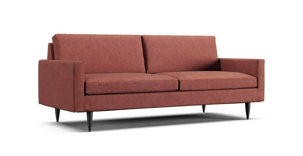 Petrie Midcentury Sofa Slipcover - Care+ Tweed Sunset