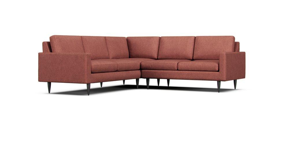 Petrie Midcentury 2-Piece Corner Sectional Slipcover - Care+ Tweed Sunset