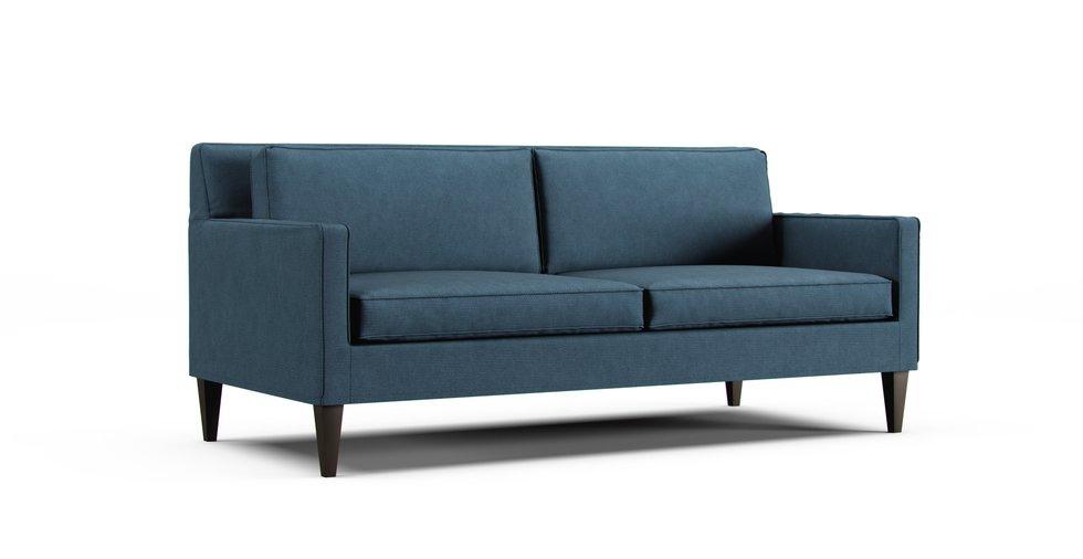 Rochelle Midcentury Apartment Sofa Slipcover - Care+ Tweed Teal