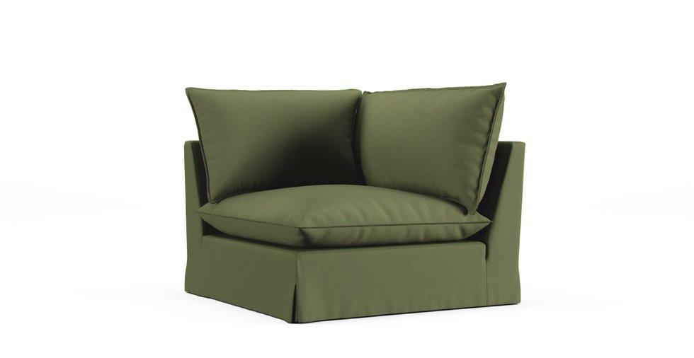 Unwind Corner Chair Slipcover - Care+ Canvas Sage