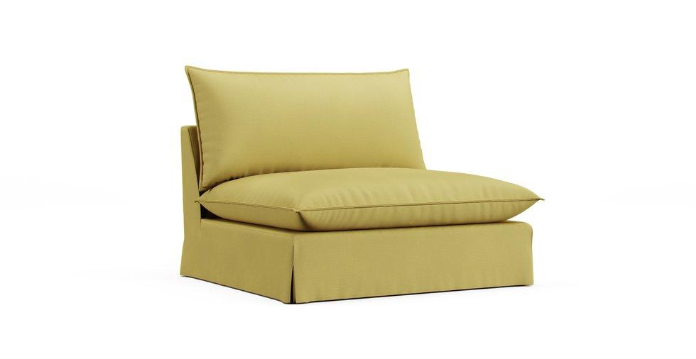 Unwind Armless Chair Slipcover - Care+ Tweed Amber