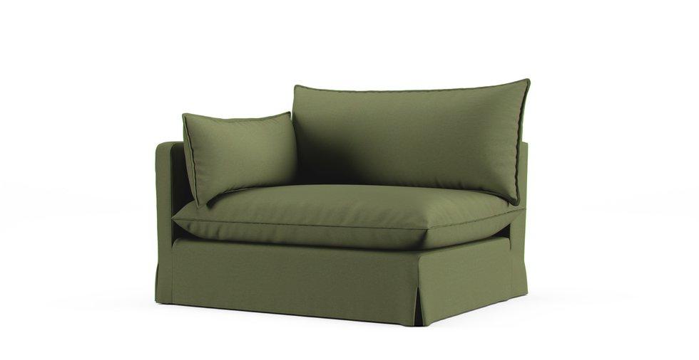 Unwind Left/Right Arm Chair Slipcover - Care+ Canvas Sage
