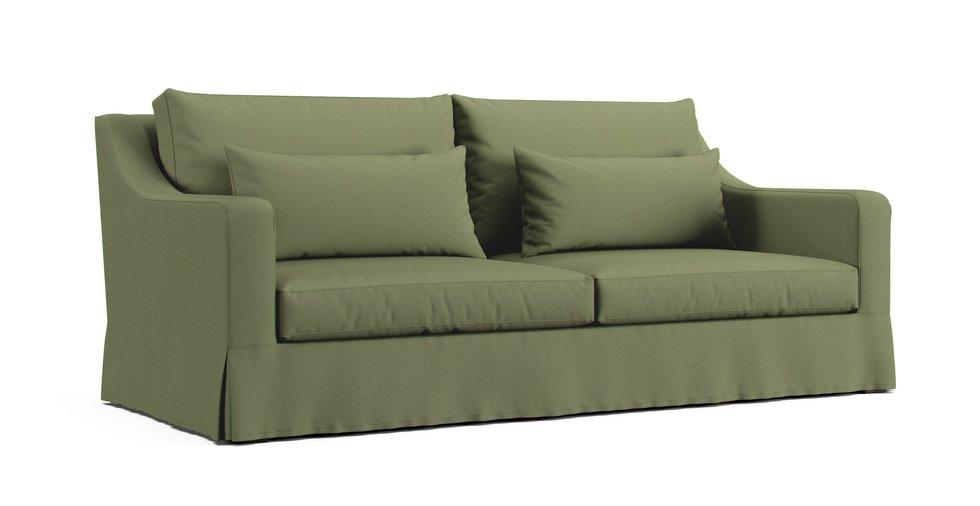 Verano II Slope Arm Sofa Slipcover - Care+ Canvas Sage