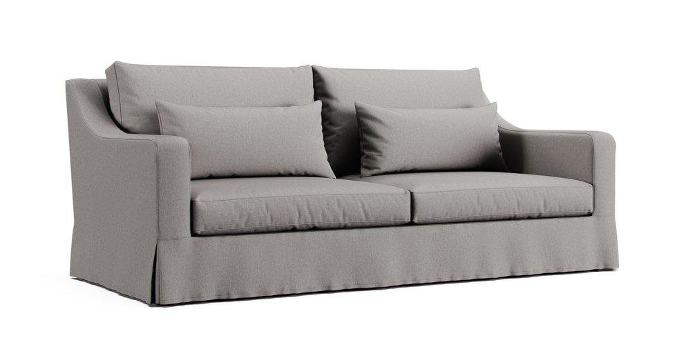 Verano II Slope Arm Sofa Slipcover - Care+ Canvas Ash