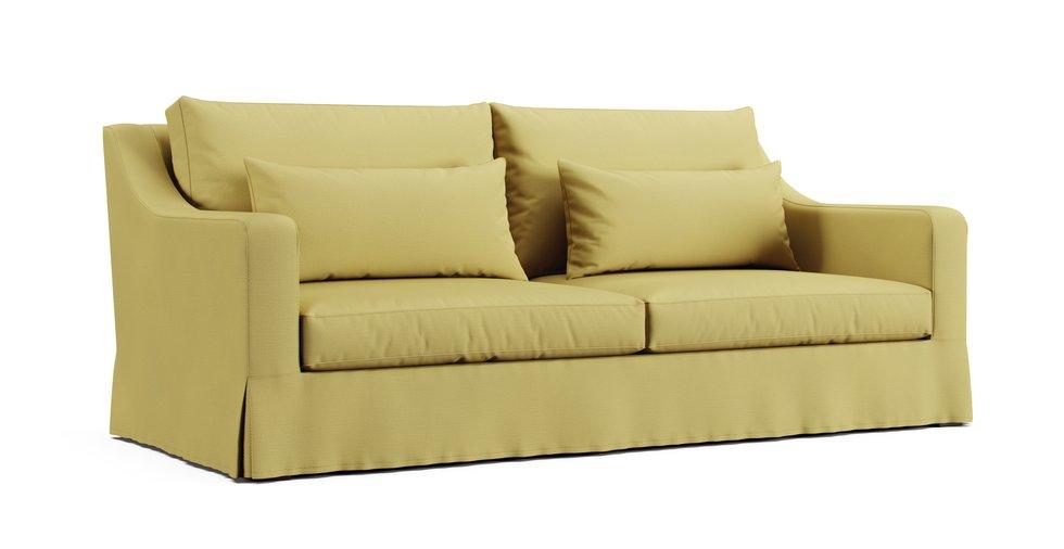 Verano II Slope Arm Sofa Slipcover - Care+ Tweed Amber