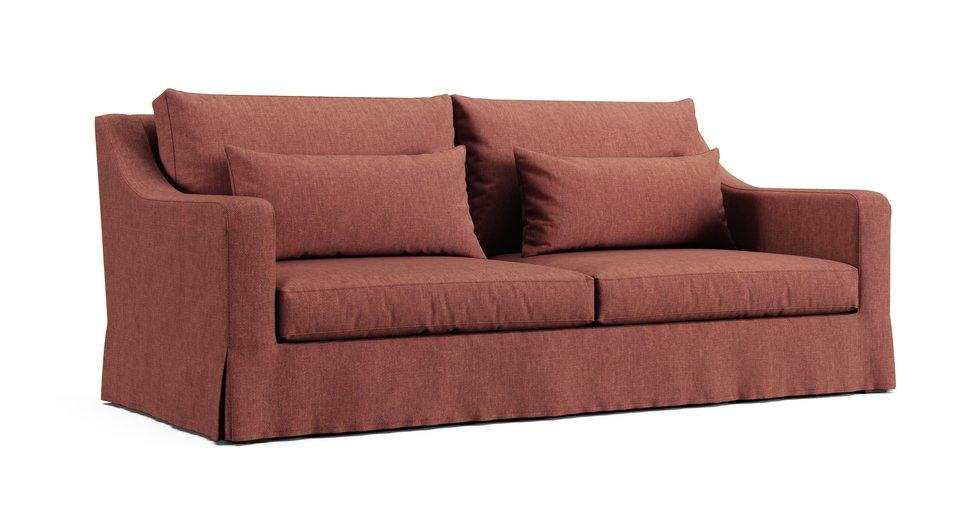 Verano II Slope Arm Sofa Slipcover - Care+ Tweed Sunset