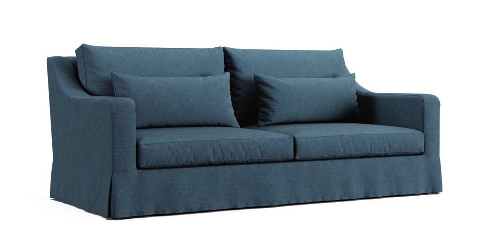 Verano II Slope Arm Sofa Slipcover - Care+ Tweed Teal