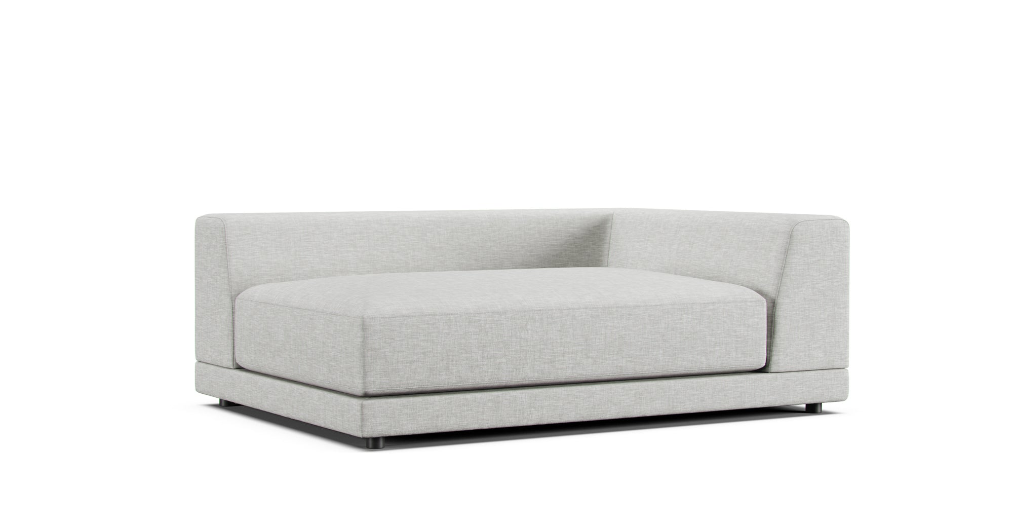 CB2 Uno sofa with a soft, durable and practical Everyday Weave Pebble slipcover