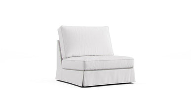Boxed Seat Loose Fit Armless Chair Slipcover
