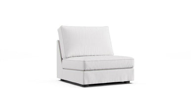 Boxed Seat Snug Fit Armless Chair Slipcover