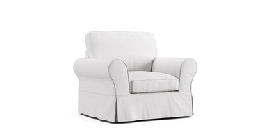 Boxed Seat Loose Fit Round Armchair Slipcover
