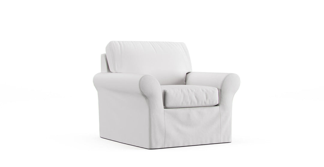 Bennett Roll-Arm Chair Slipcover - Care+ Canvas Ash