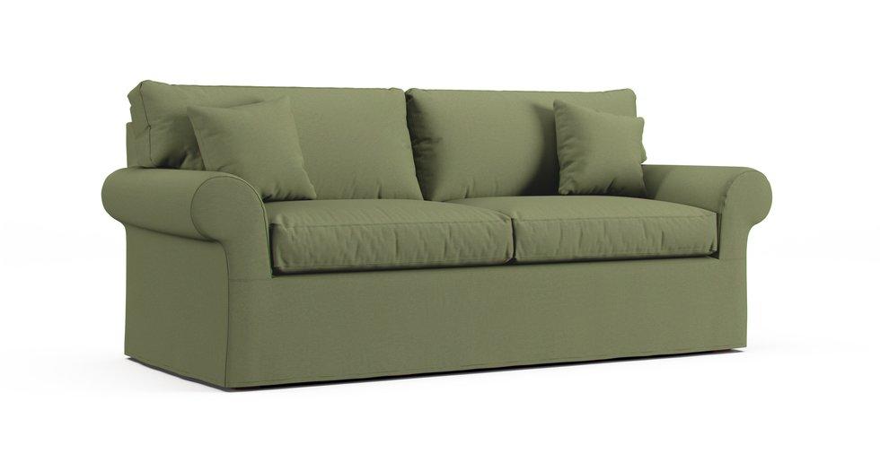 Bennett Roll Arm 86" Two Seat Sofa Slipcover - Care+ Canvas Sage