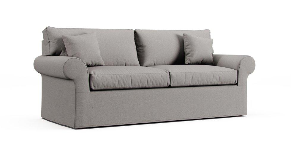 Bennett Roll Arm 86" Two Seat Sofa Slipcover - Care+ Canvas Ash