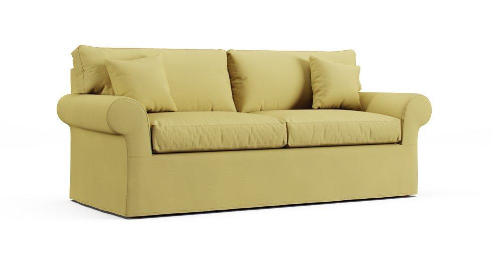 Bennett Roll Arm 86" Two Seat Sofa Slipcover - Care+ Tweed Amber