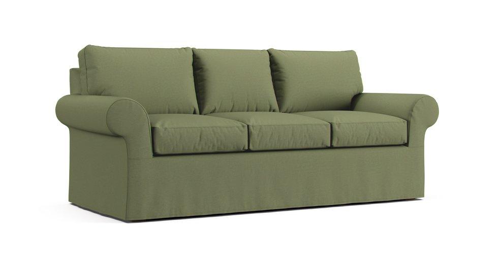 Bennett Roll Arm 86" Three Seat Sofa Slipcover - Care+ Canvas Sage