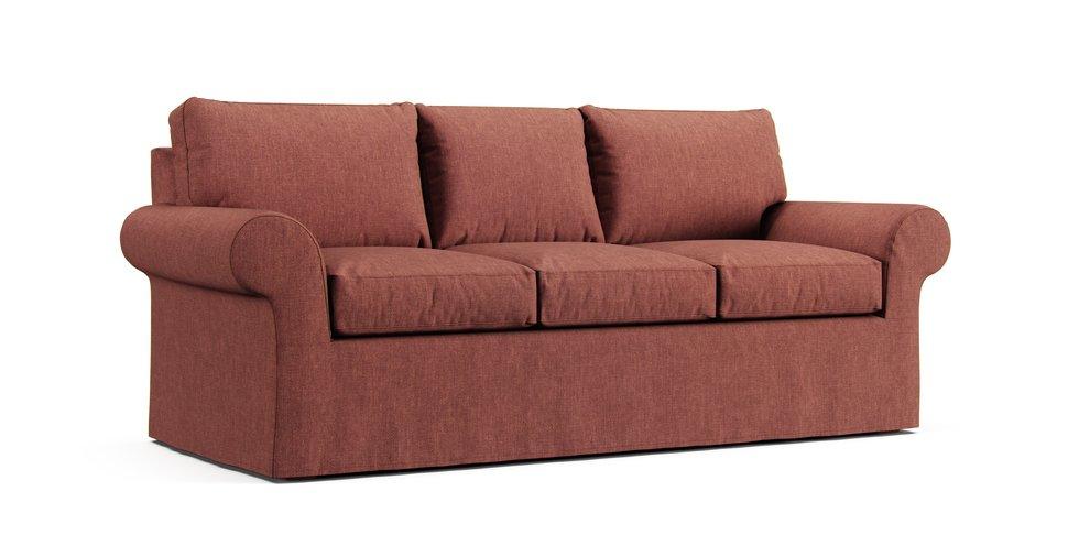 Bennett Roll Arm 86" Three Seat Sofa Slipcover - Care+ Tweed Sunset