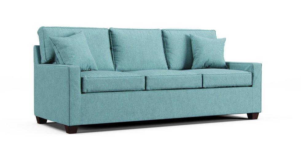 Bennett Track Arm 86" Sofa Slipcover - Care+ Tweed Mineral Blue