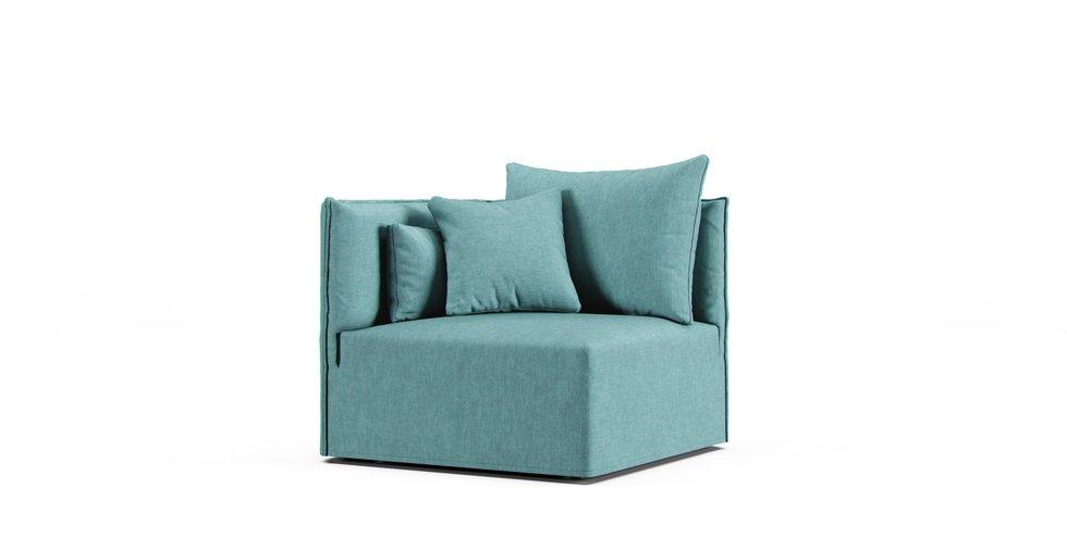 Elbdock Corner Piece Cover - Care+ Tweed Mineral Blue