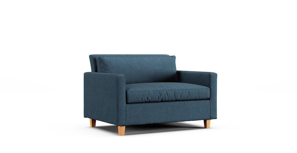 Chester Compact sofa slipcover - Care+ Tweed Teal