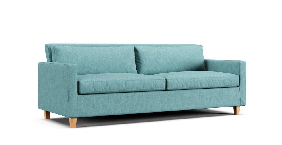 Chester 3 seater sofa slipcover - Care+ Tweed Mineral Blue