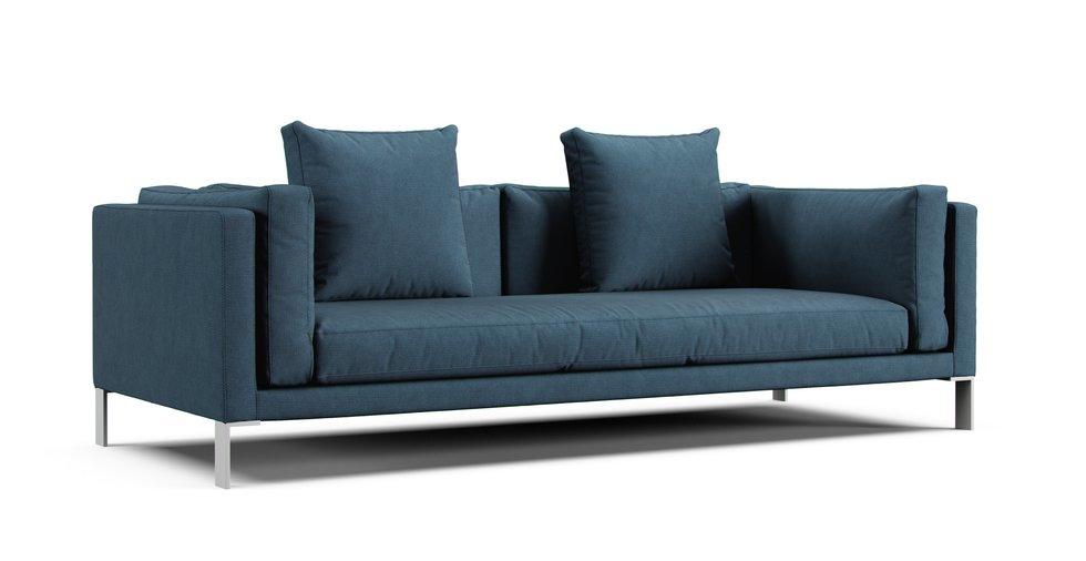 Newman 3 seater sofa slipcover - Care+ Tweed Teal