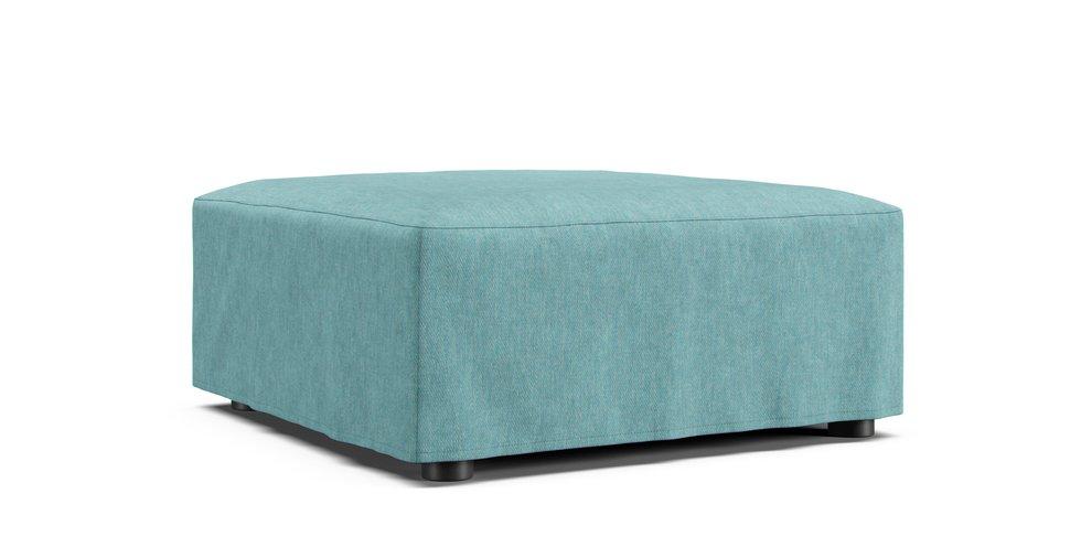 Reiko Footstool - Care+ Tweed Mineral Blue