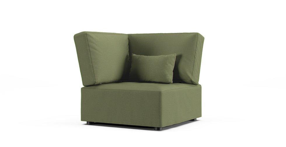 Reiko Left/Right Corner Chair Unit Slipcover - Care+ Canvas Sage