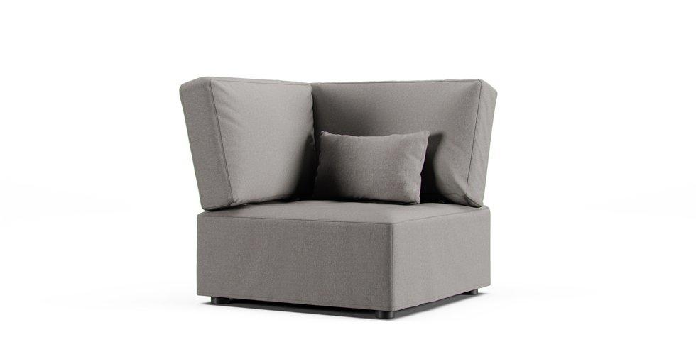 Reiko Left/Right Corner Chair Unit Slipcover - Care+ Canvas Ash